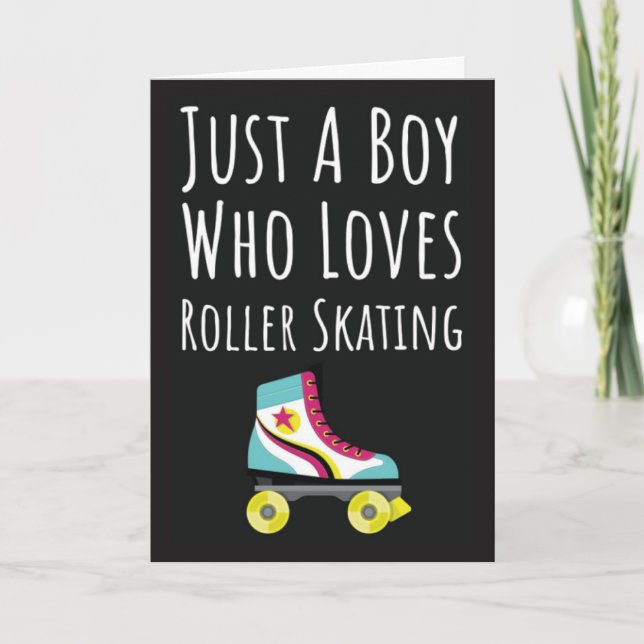 Cute Roller Skating Cards For Baby Boys Skater Kid (Front)