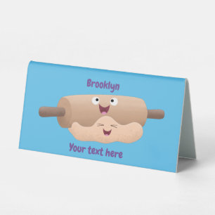 Cute rolling pin and dough pastry baking cartoon