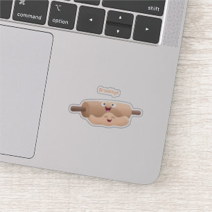 Cute rolling pin and dough pastry baking cartoon