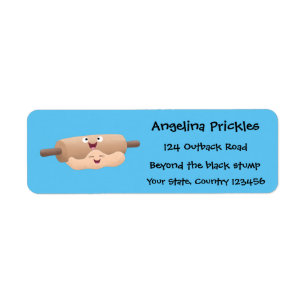 Cute rolling pin and dough pastry baking cartoon