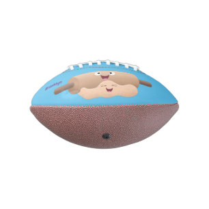 Cute rolling pin and dough pastry baking cartoon american football