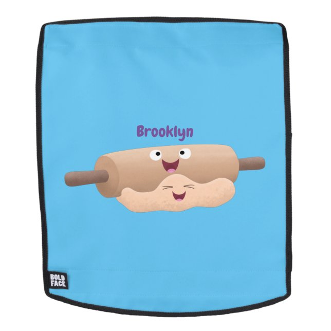 Cute rolling pin and dough pastry baking cartoon backpack (Removable Face)