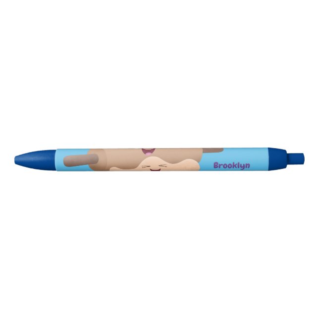 Cute rolling pin and dough pastry baking cartoon black ink pen (Front)