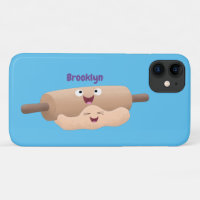 Cute rolling pin and dough pastry baking cartoon 