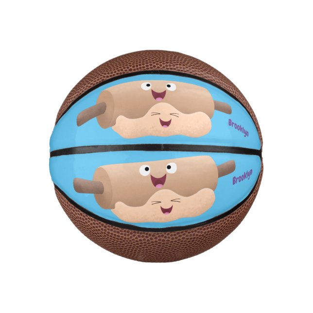 Cute rolling pin and dough pastry baking cartoon  mini basketball (Front)