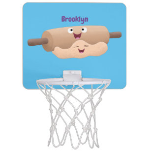Cute rolling pin and dough pastry baking cartoon  mini basketball hoop