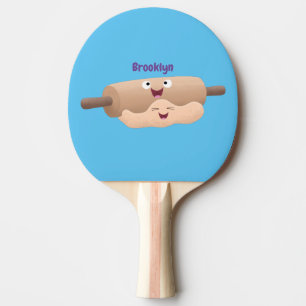 Cute rolling pin and dough pastry baking cartoon ping pong paddle
