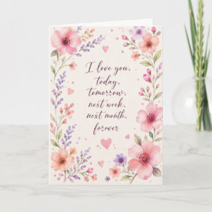 Cute Romance Love You Forever Greeting Card