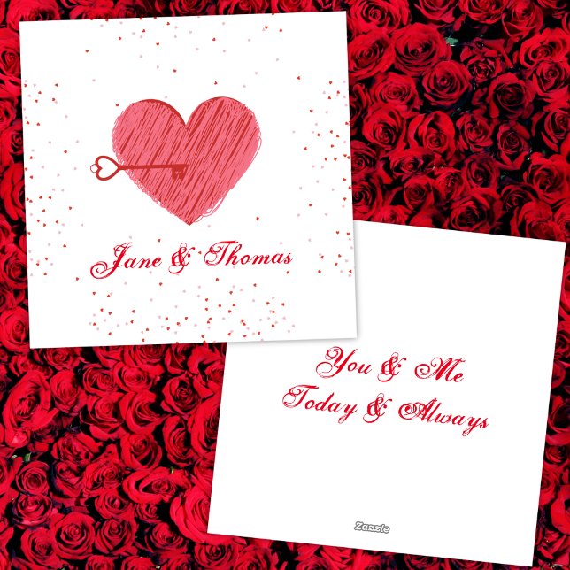 Cute Romance White Red Heart Love Valentines Day Holiday Card (Creator Uploaded)