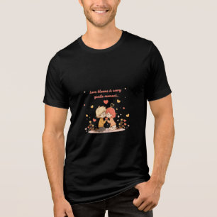 Cute Romantic Anime Couple - Love Moment Tri-Blend Shirt