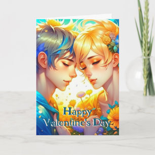 Cute Romantic Anime Couple Valentine's Day Card