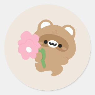 Cute Romantic Beaver Classic Round Sticker