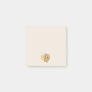Cute Romantic Brown Bear Post-it Notes