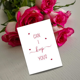 Cute Romantic Can I Keep You Love Note Gift Card