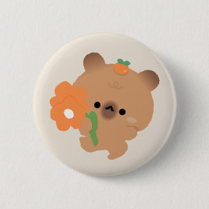 Cute Romantic Capybara 6 Cm Round Badge
