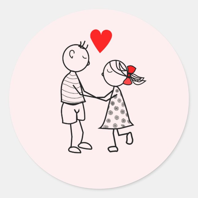 Cute Romantic Couple In Love Stickers (Front)