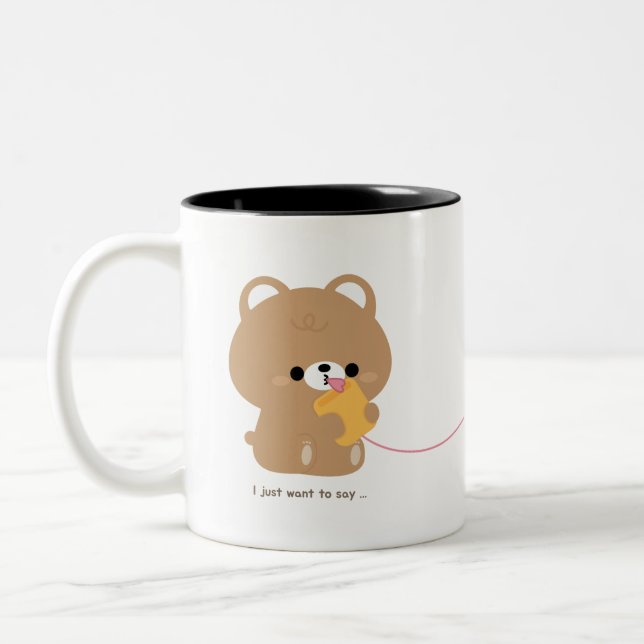 Cute Romantic Couple Love Two-Tone Coffee Mug (Left)