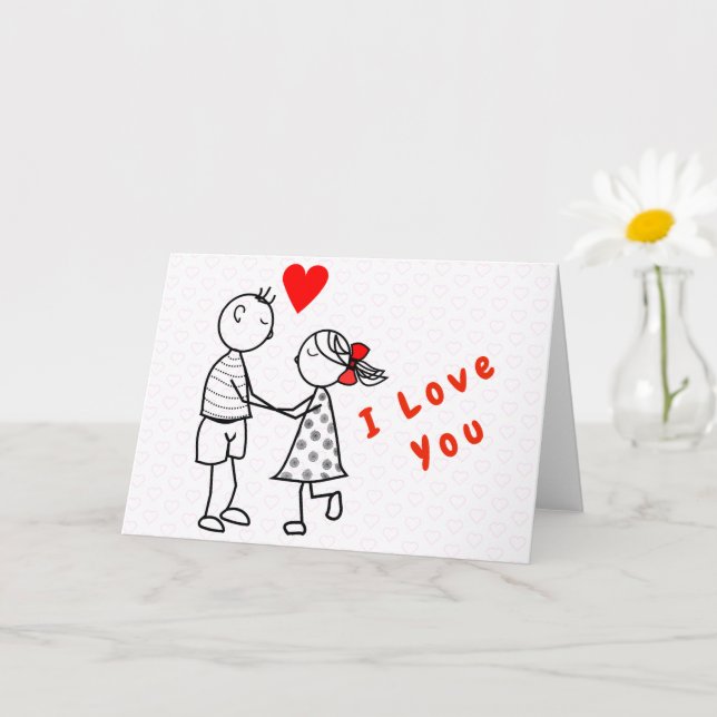 Cute Romantic Couple Love Valentine's Day Card (Small Plant)