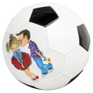 Cute Romantic Couple - Love - Valentine's Day Kiss Football