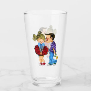 Cute Romantic Couple - Love - Valentine's Day Kiss Glass