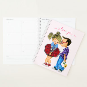 Cute Romantic Couple - Love - Valentine's Day Kiss Planner