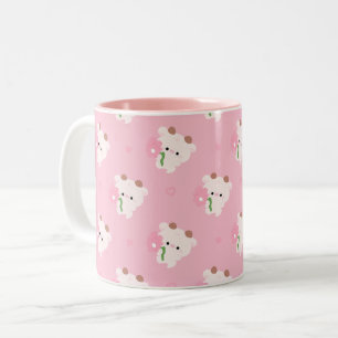 Cute Romantic Cow Two-Tone Coffee Mug