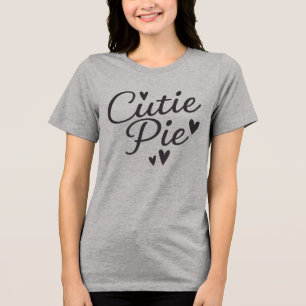 Cute Romantic "Cutie Pie" Typography Design Tri-Blend Shirt