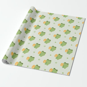 Cute Romantic Frog Wrapping Paper