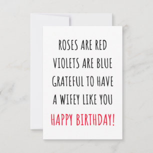 Cute romantic happy birthday card for her, wife