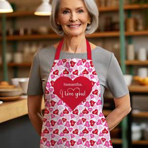 Cute Romantic Heart Design Personalized Valentine Apron