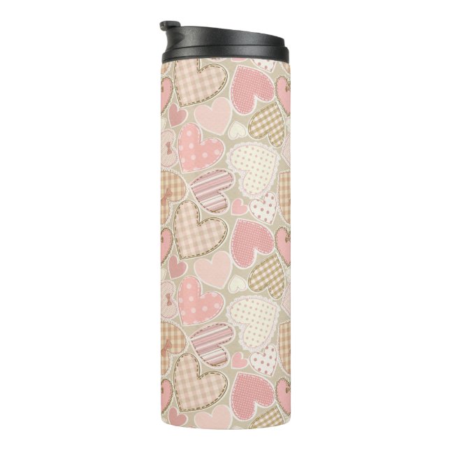 Cute Romantic Hearts Pattern Thermal Tumbler (Rotated Right)