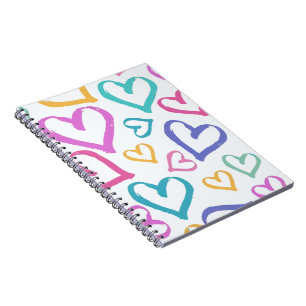 Cute Romantic Pastel Hearts Notebook