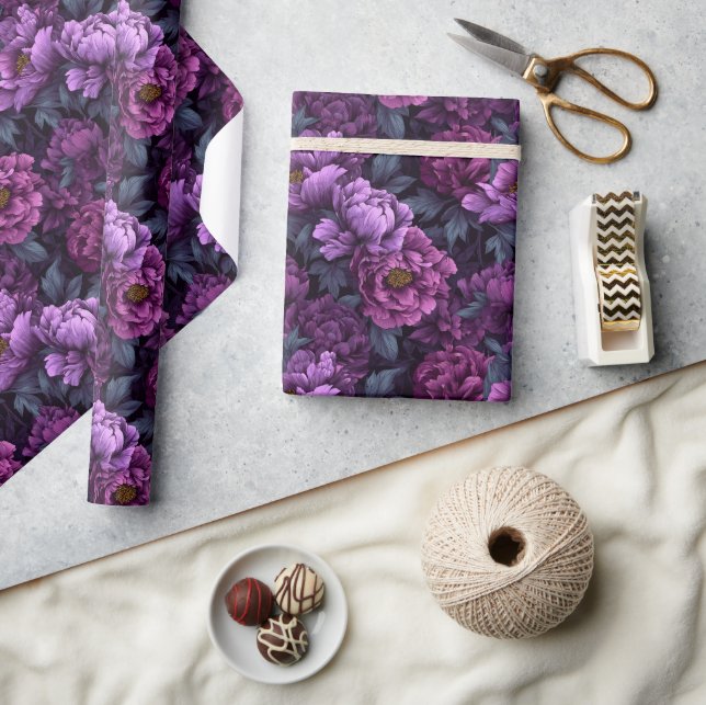Cute Romantic  Peonies Wrapping Paper (Crafts)