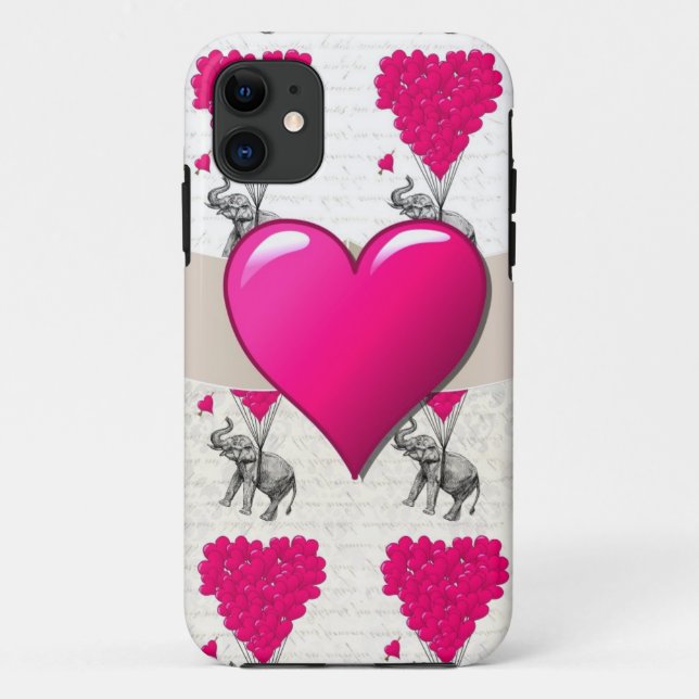 cute romantic pink elephant Case-Mate iPhone case (Back)