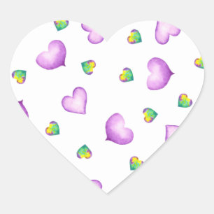 Cute Romantic Purple Heart Birthday Sticker