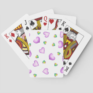 Cute Romantic  Purple Heart Valentine's Day  Playing Cards