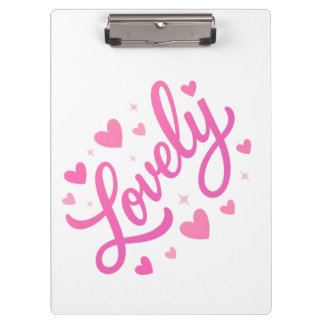 Cute Romantic Text Art Clipboard