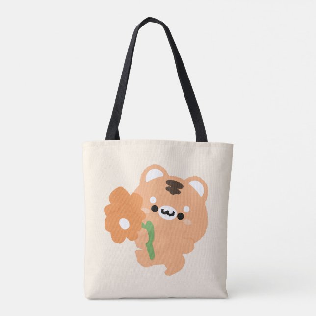 Cute Romantic Tiger Tote Bag (Back)