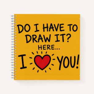 Cute Romantic Typography Art Notebook
