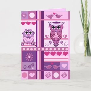 Cute romantic Valentine's day card with birds