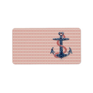 Cute romantic valentines hearts anchor label