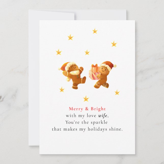 Cute Romantic Wife Christmas Card (Front)