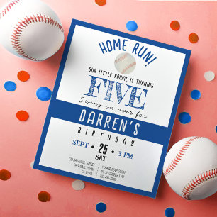 Cute Rookie Baseball Budget Boy Birthday Invite