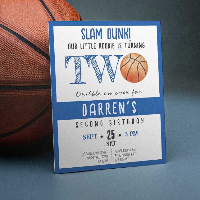 Cute Rookie Basketball Budget Boy 2nd Birthday (Creator Uploaded)