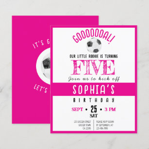Cute Rookie Soccer Budget Pink Birthday