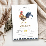 Cute Rooster Farm Watercolor Kids Birthday Invite<br><div class="desc">A Cute Chicken Farm Theme Kids Collection.- it's an Elegant Simple Minimal watercolor Illustration of chicken farm with pretty red barn, perfect for your little ones farm theme birthday party. It’s very easy to customise, with your personal details. If you need any other matching product or customisation, kindly message via...</div>