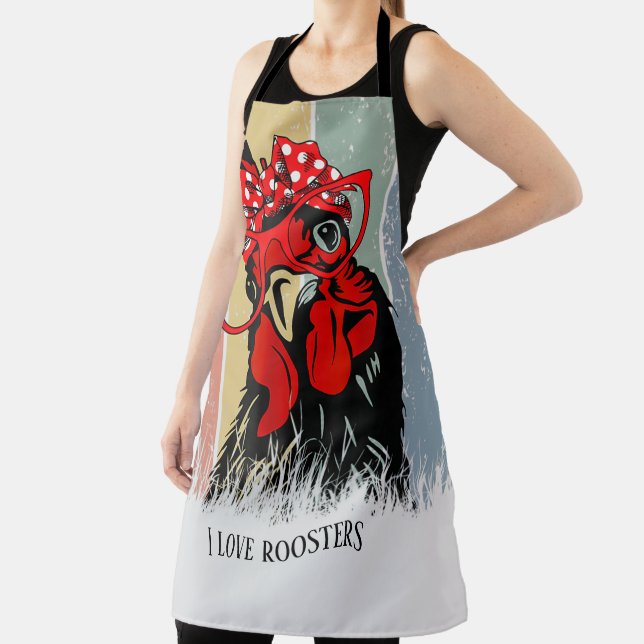 cute rooster lovers add text apron (Insitu)