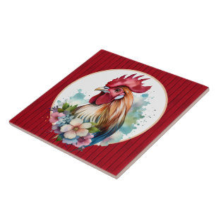 Cute rooster lovers kitchen  tile