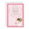 Cute Rosary First Communion Invitation Girl Pink