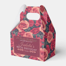 Cute Rose Birthday Favour Box For Thank You Sweets